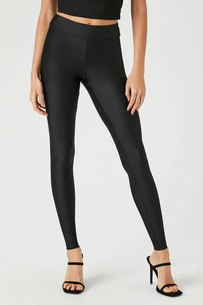 High-Shine Mid-Rise Leggings | Forever 21