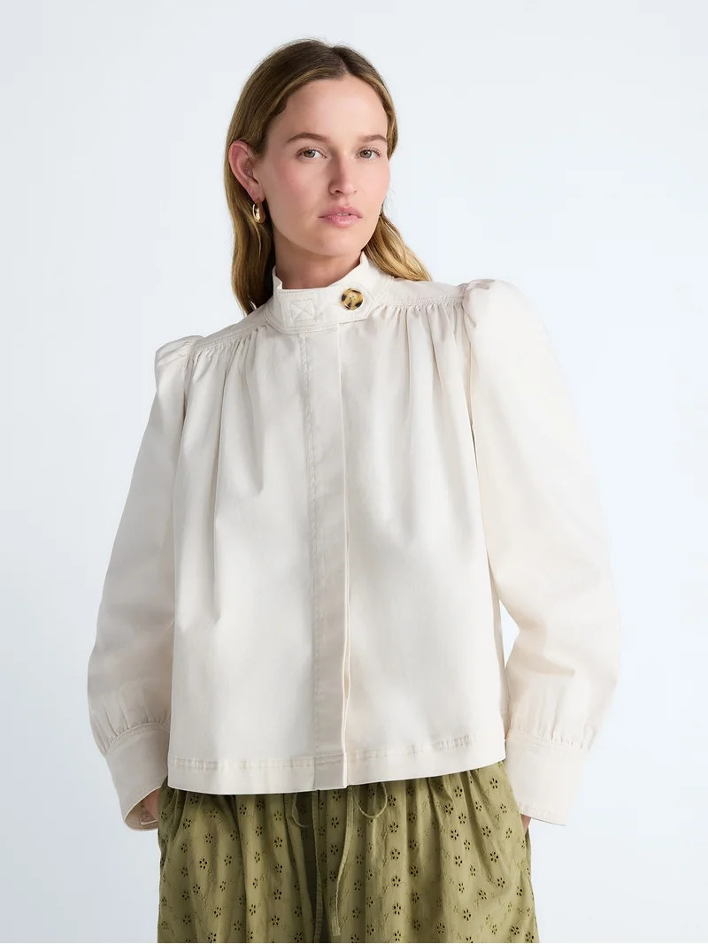 Scoop Women\u2019s Cropped Ruched Jacket, Sizes XS-XXL | Walmart (US)