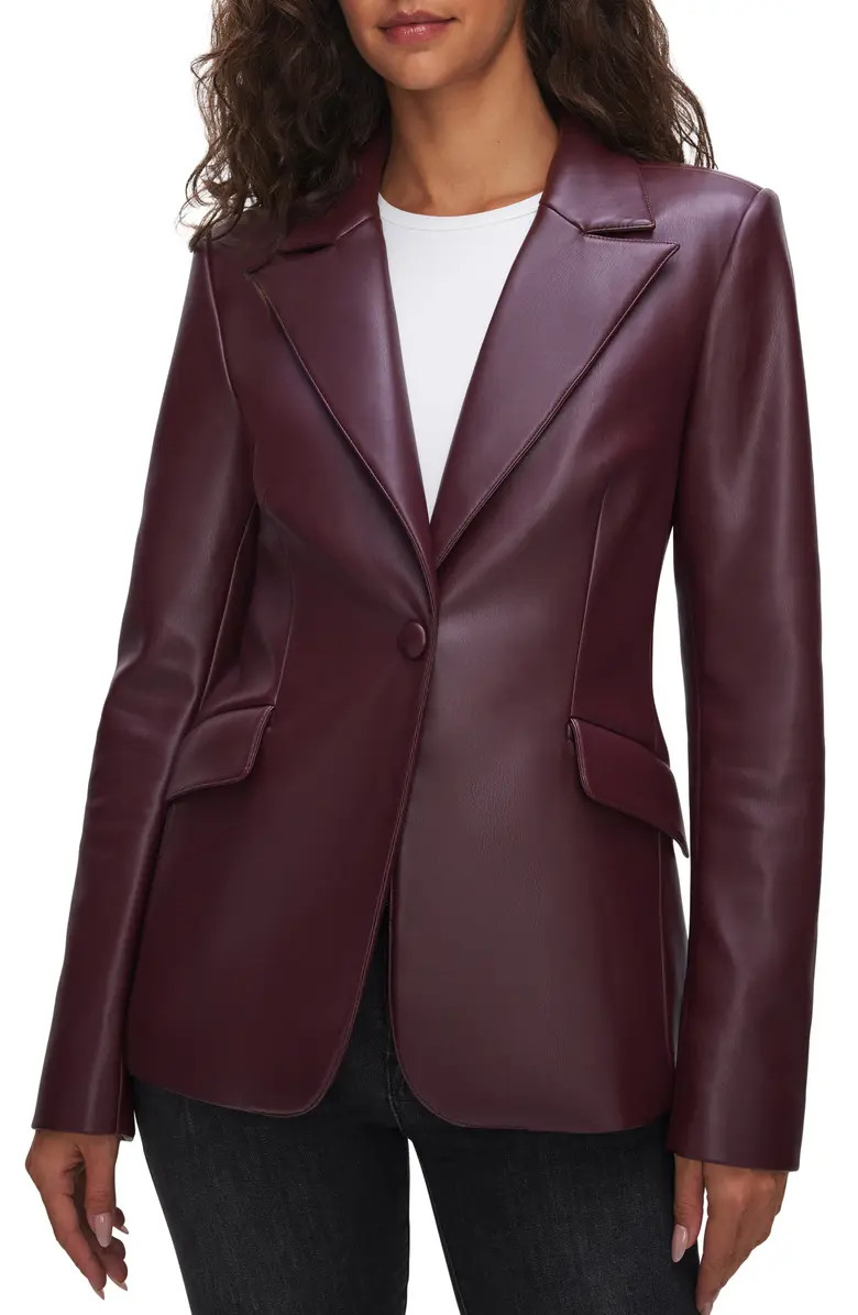 Sculpted Faux Leather Blazer | Nordstrom