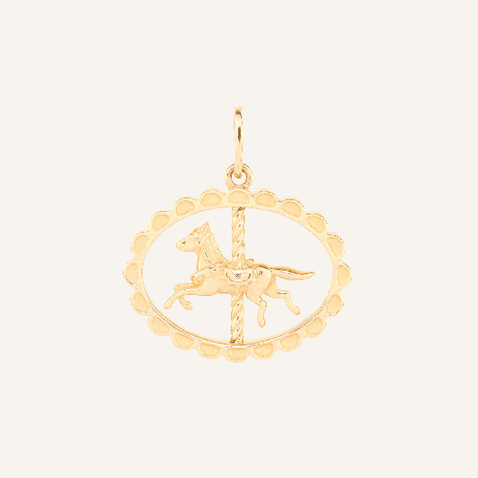 Carousel Horse Spinner Charm, Yellow Gold | Catbird