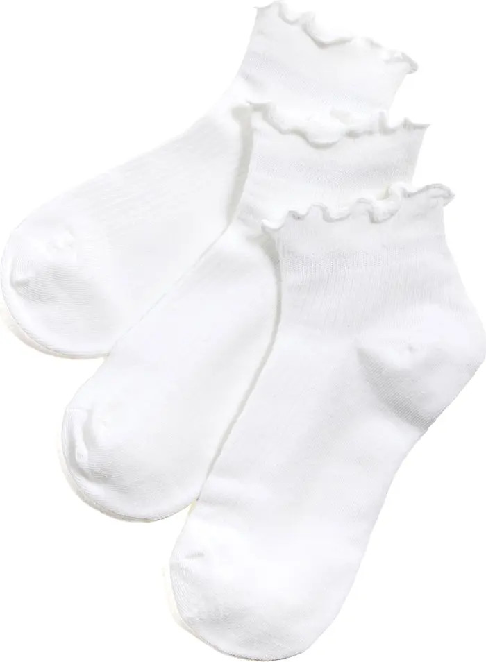 Everyday Classics Ruffle 3-Pack Crew Socks | Nordstrom