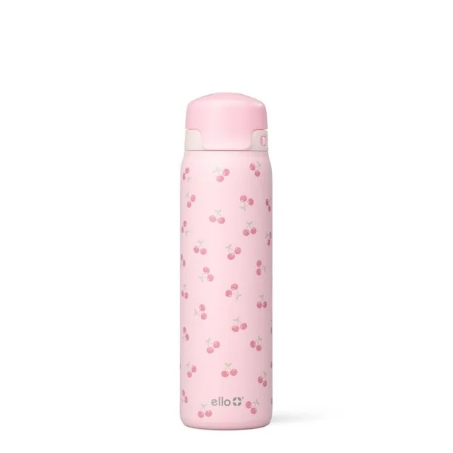 Ello Flip & Fill 22 oz Stainless Steel Water Bottle, Cherries | Walmart (US)