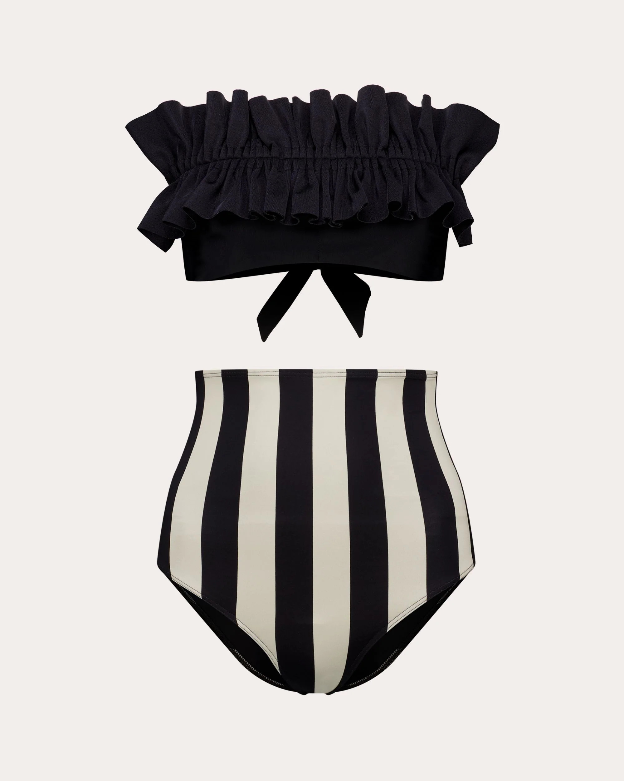 Ara Stripe High-Waist Bikini Brief | Olivela