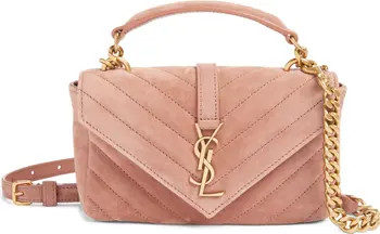 Mini College Matelassé Suede Crossbody Bag | Nordstrom