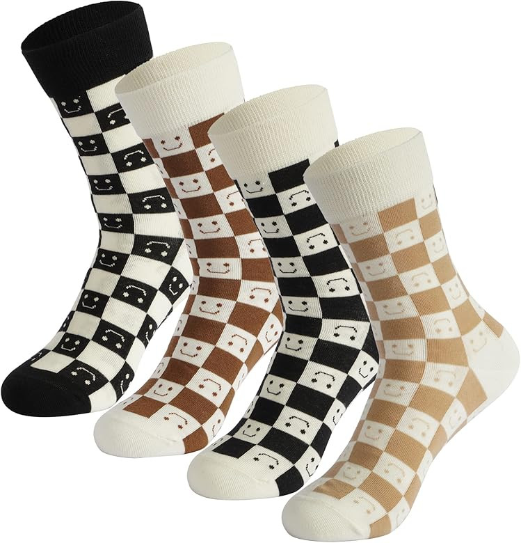 MIKCNG Women's 5 Pack Cotton Funny Crew Socks Fun Cozy Cute Novetly Causal Patterned Socks for Wo... | Amazon (US)