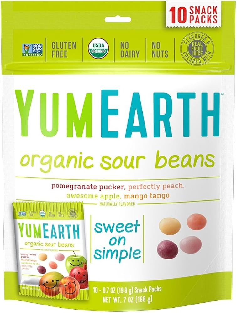 YumEarth Organic Jelly Beans, 10 snack packs | Amazon (US)