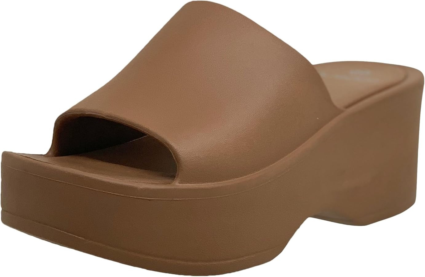 SOBEYO Women's One Band Slide Wedge Platform Sandals Slip-On Flip Flops EVA Soft Light-Weight Sol... | Amazon (US)