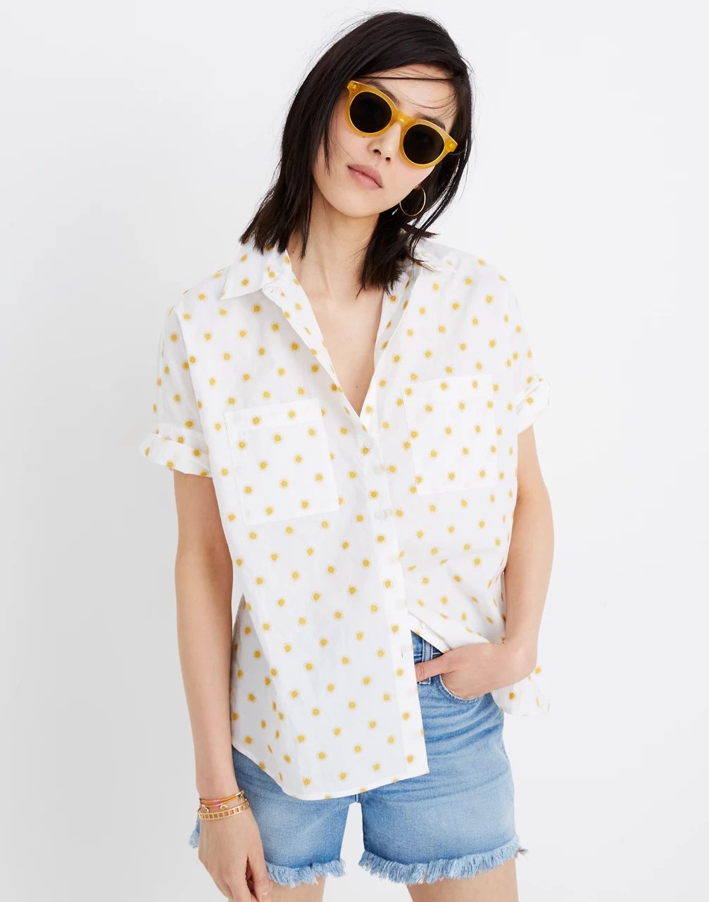Sun Embroidered Courier Shirt | Madewell