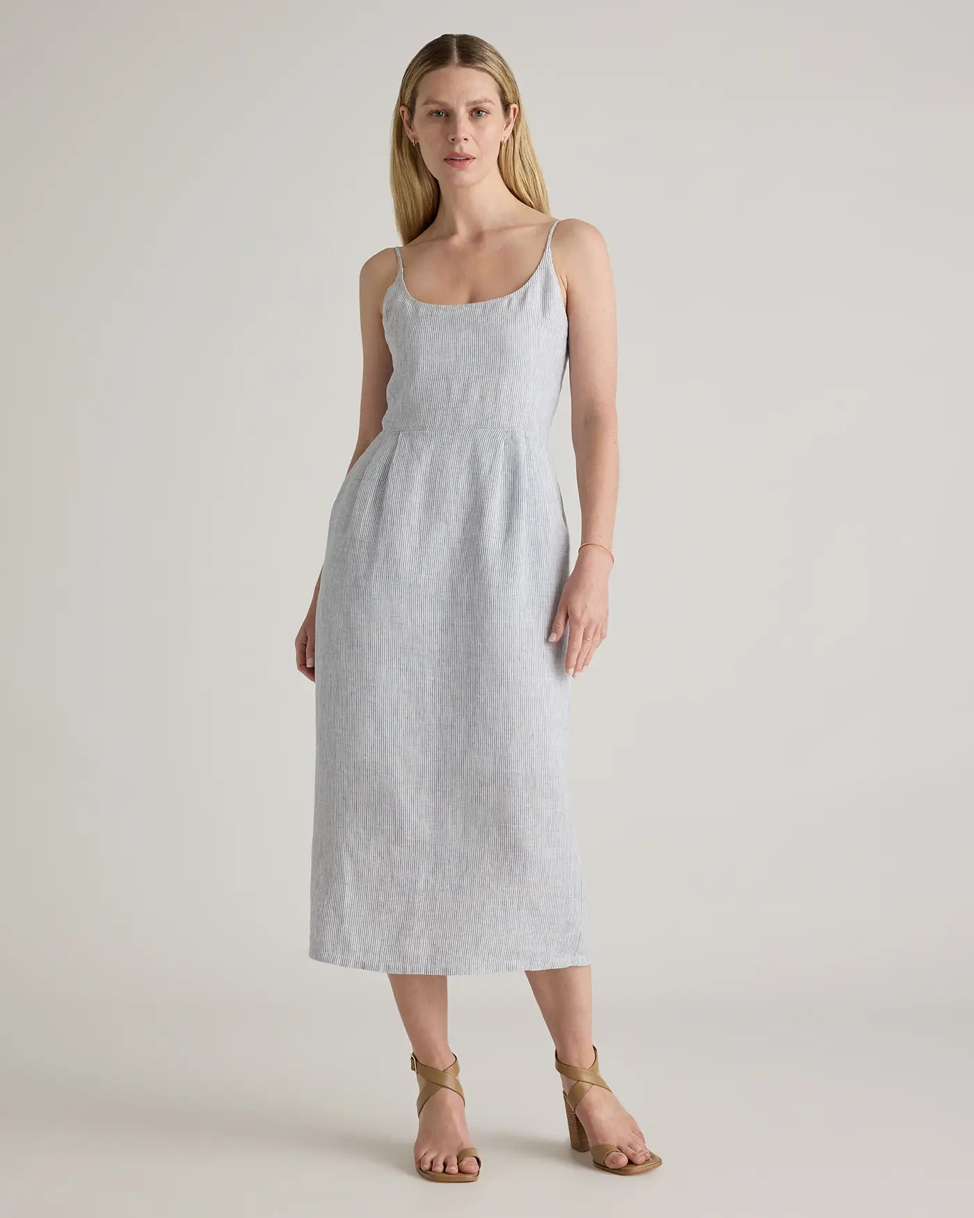 100% European Linen Scoop Neck Midi Dress | Quince