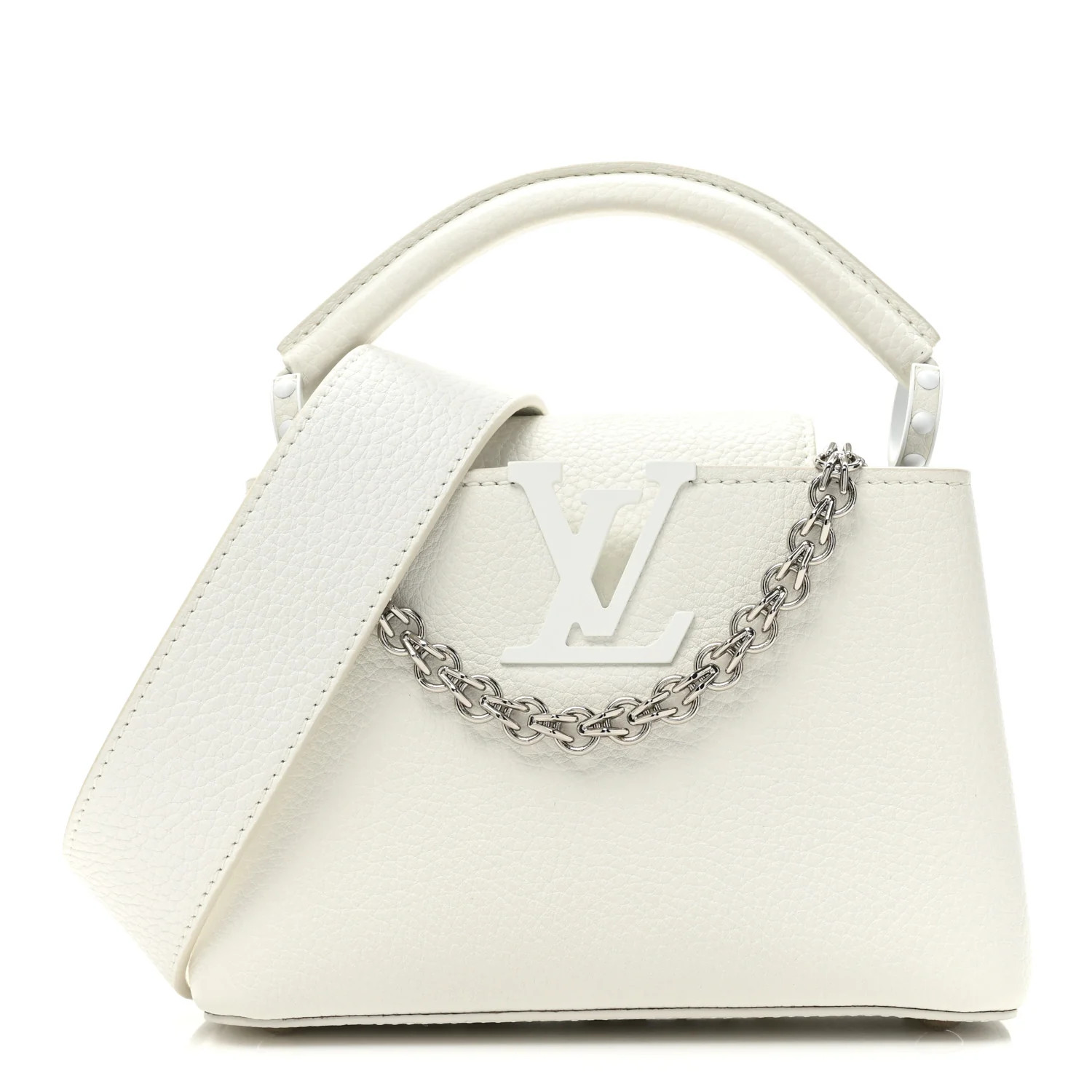 Louis Vuitton: All/Bags/LOUIS VUITTON Taurillon Mini Capucines Monochrome White | FASHIONPHILE (US)