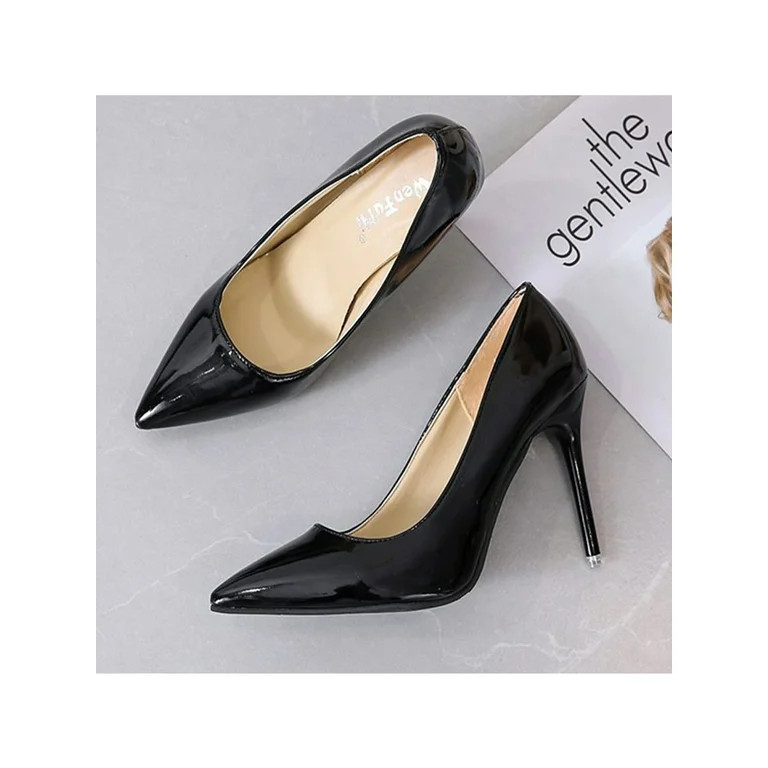 Rockomi Women Lightweight Dress Shoes Work Comfort High Heel Pumps Womens Prom Slip On Black 10 | Walmart (US)