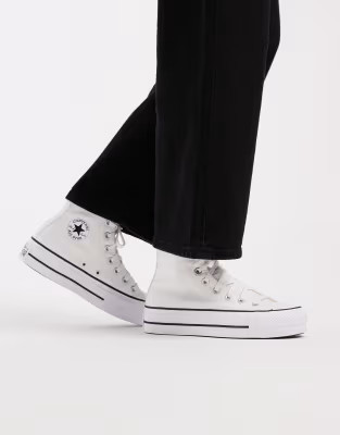 Converse Chuck Taylor - Hi - Sneakers met plateauzool in wit | ASOS (Global)
