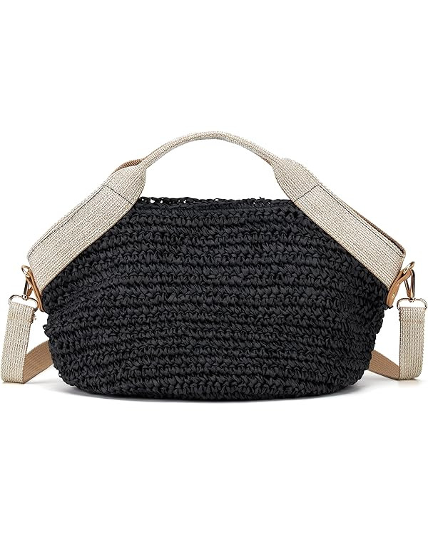 Wicker Purses for Women Beach Straw Bag Summer Rattan Clutch Purse Beach Crossbody Bags for Women | Amazon (US)