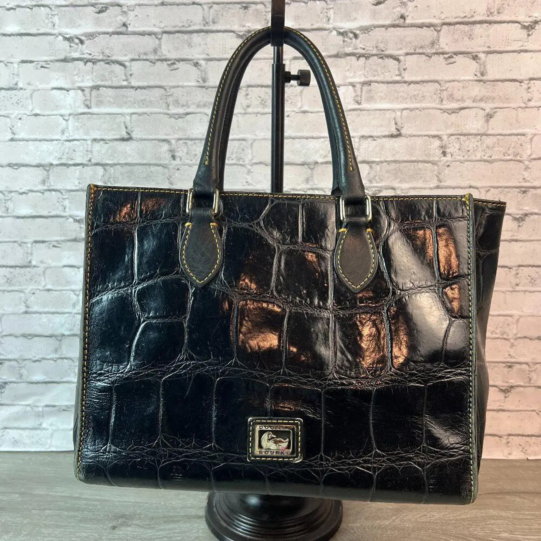 Dooney & Bourke Janine Leather Croc-embossed Satchel Black - Etsy | Etsy (Global)