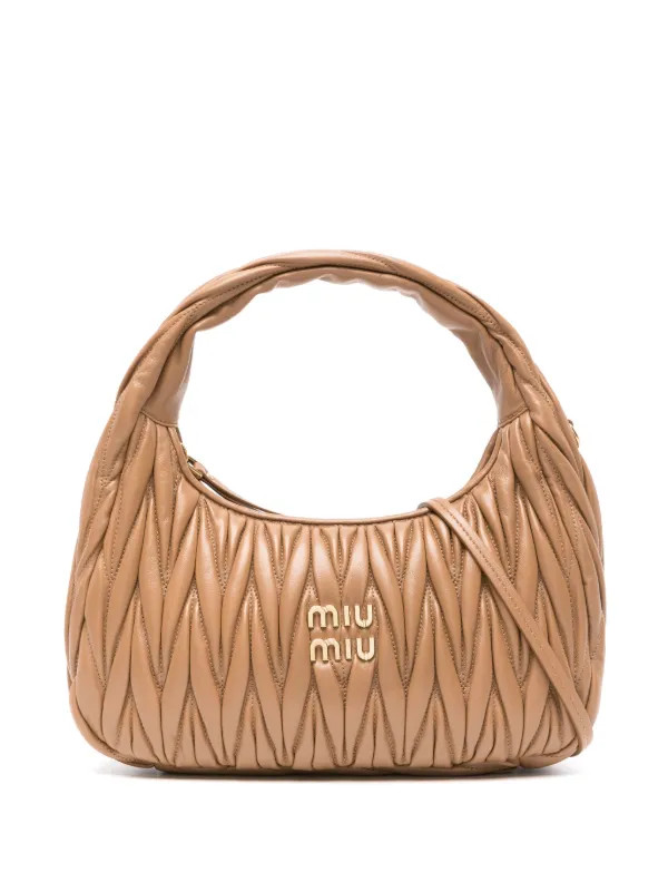 Miu Miu Wander Matelassé Shoulder Bag | Brown | FARFETCH | Farfetch Global