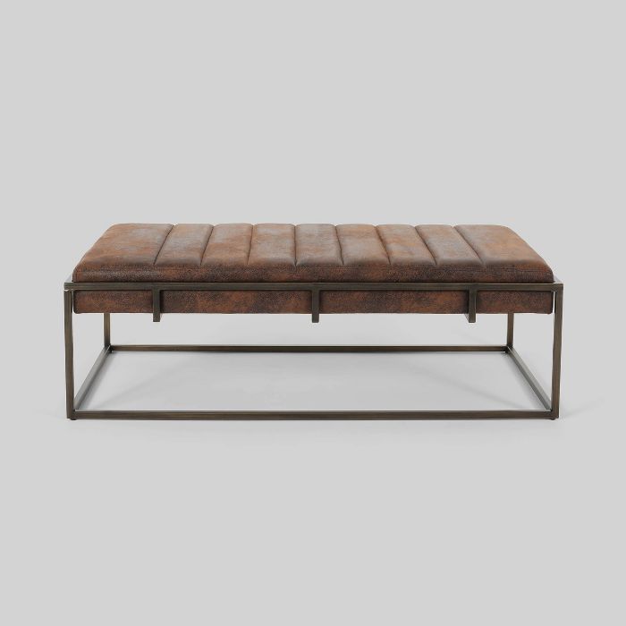 Magdalene Modern Fabric Ottoman Bench Brown - Christopher Knight Home | Target