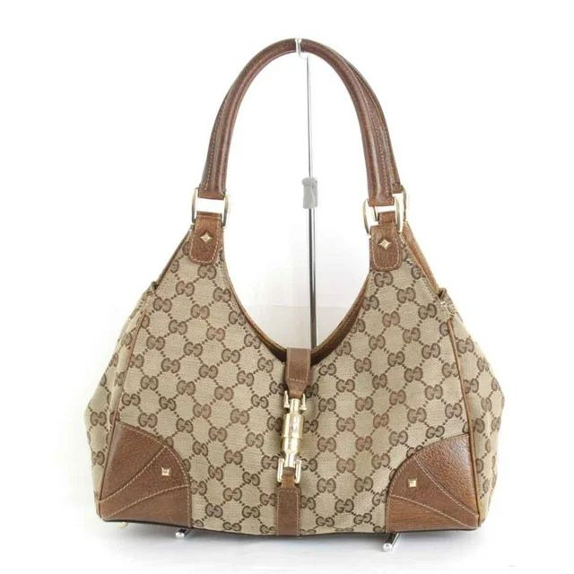 Pre-Owned GUCCI Gucci Jackie 124407 2123 Handbag GG Canvas Brown Ladies (Fair) | Walmart (US)