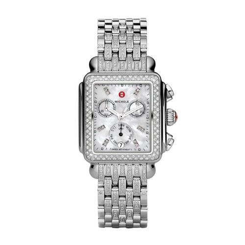 Michele Signature Deco Diamond, Diamond Dial On Diamond Bracelet Watch Mww06p000116 White | Michele Watches