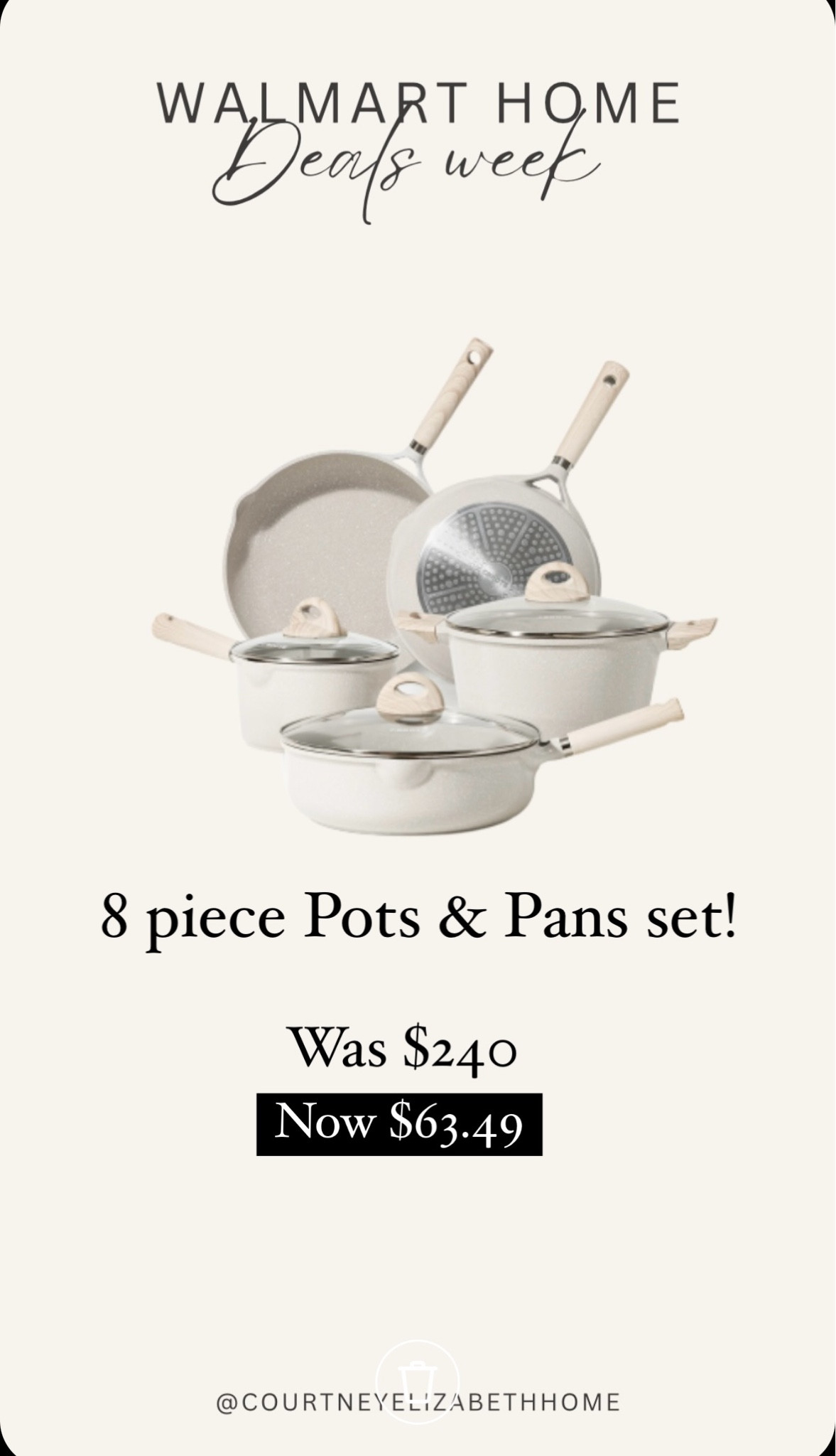 8 piece pots and pans set on Walmart Deals!! 🤩 

#LTKHome #LTKFindsUnder100 #LTKSaleAlert