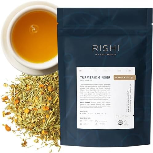 Rishi Tea Turmeric Ginger Herbal Tea - Organic Loose Leaf, Caffeine Free Blend with Spicy Ginger ... | Amazon (US)