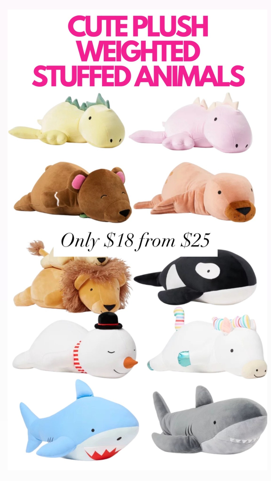 CUTE WEIGHTED PLUSH ANIMALS ARW ON SALE FOR $18 from $25!!

#LTKSaleAlert #LTKGiftGuide #LTKHoliday