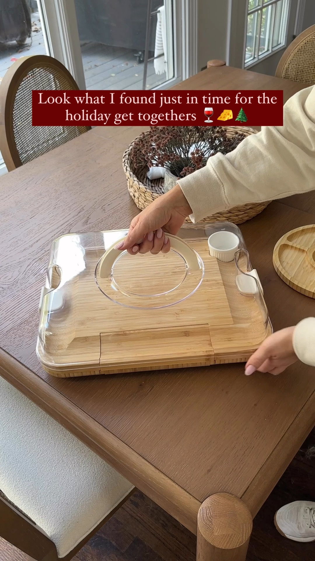 I found a this travel cheese board / snack tray / charcuterie board on Amazon just in time for all the Holiday get togethers! The quality is soo good! Comes with bowls, cheese knifes, and an extra round board! This would also make such a great gift!!! Also found several others that’s are similar! So  many great options! 

#LTKVideo 

#LTKHoliday #LTKParties