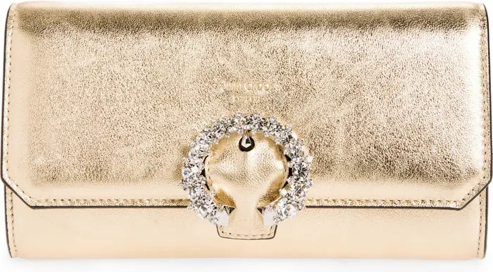 Jimmy Choo Metallic Leather Wallet on a Chain | Nordstrom | Nordstrom