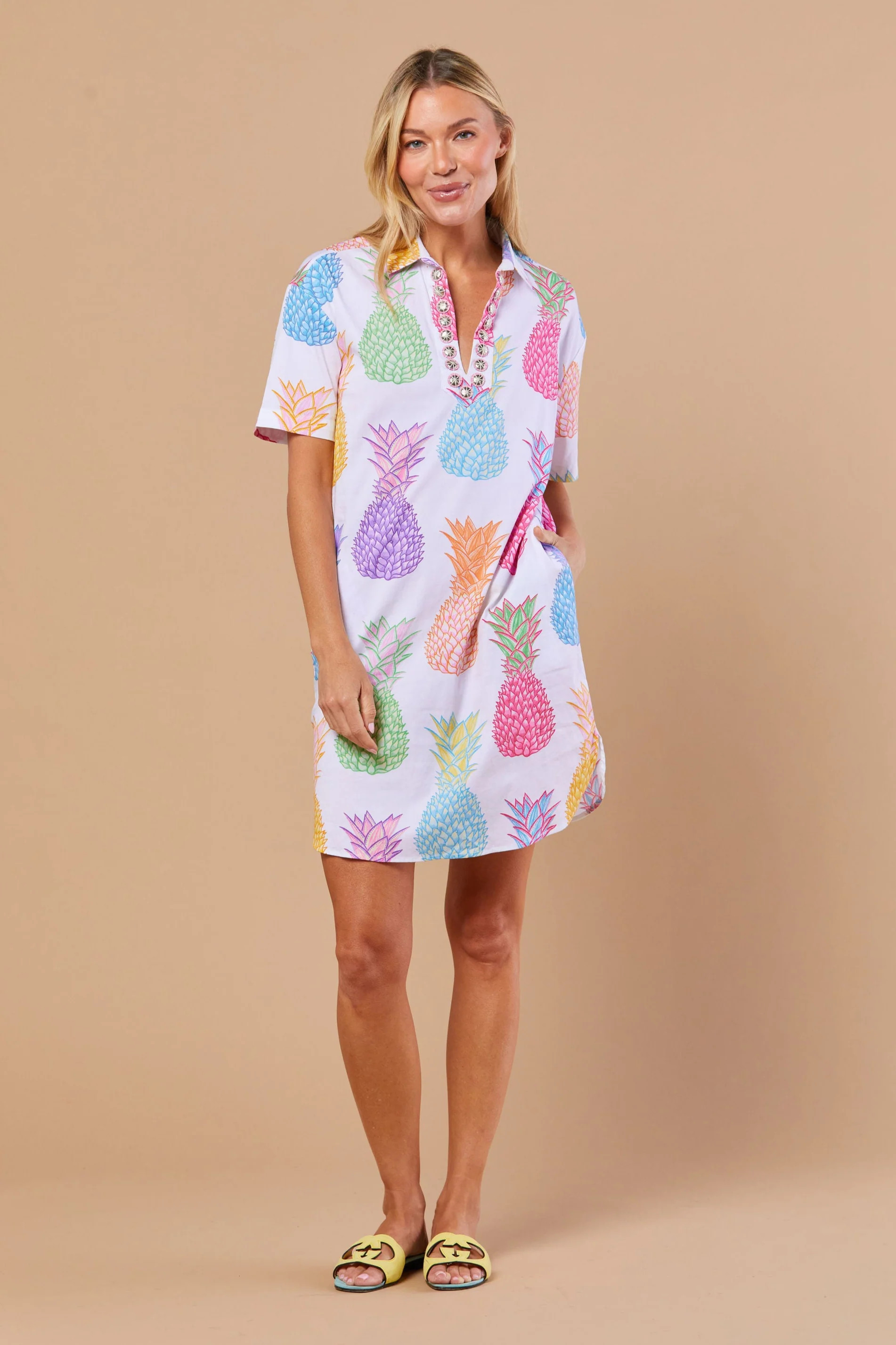 Sheridan French I Resort 2025 I Rhodes Dress in Rainbow Pineapple | Sheridan French