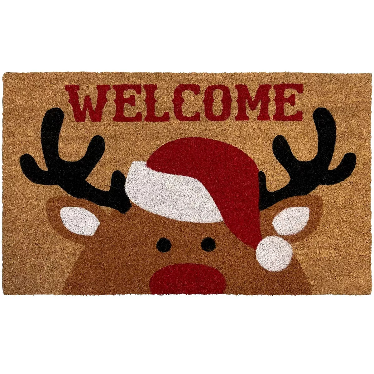 Kate Aurora Festive Christmas Wonderland Santa Reindeer Bristled Indoor & Outdoor Holiday Welcome... | Target
