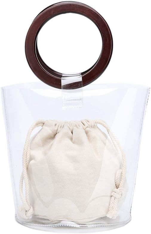 Womens PVC Clear Purses and Handbags Transparent Bucket Bag for Work | Amazon (US)