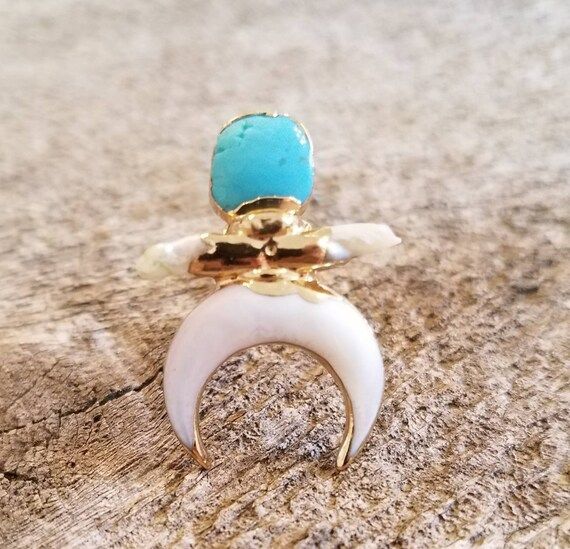 Crescent Turquoise Ring | Etsy (US)