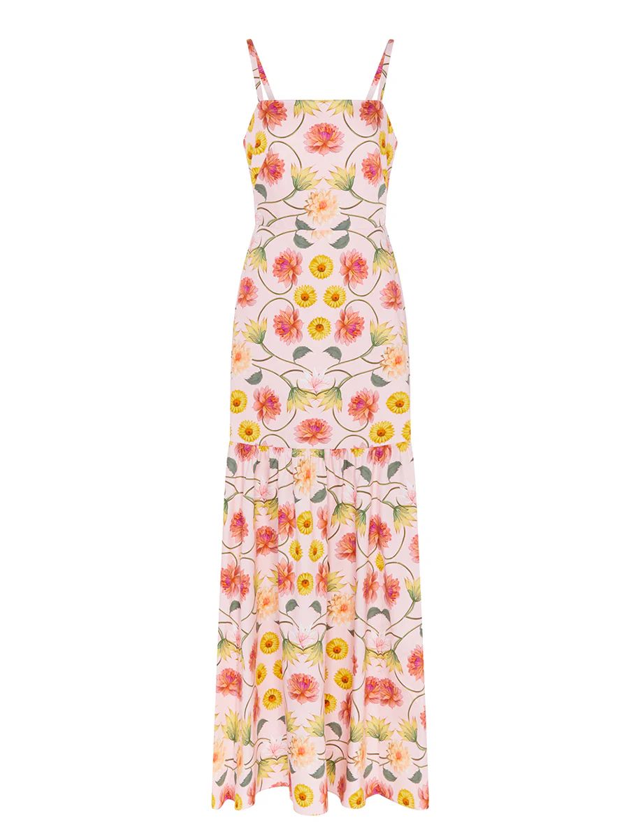 Cordelia Cotton Maxi Dress in Ravello Pink | Over The Moon