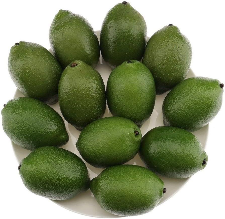 12pcs High-Grade Fake Green Lemon Decoration Realistic Fruits Artificial Lime for Home Party Holi... | Amazon (US)
