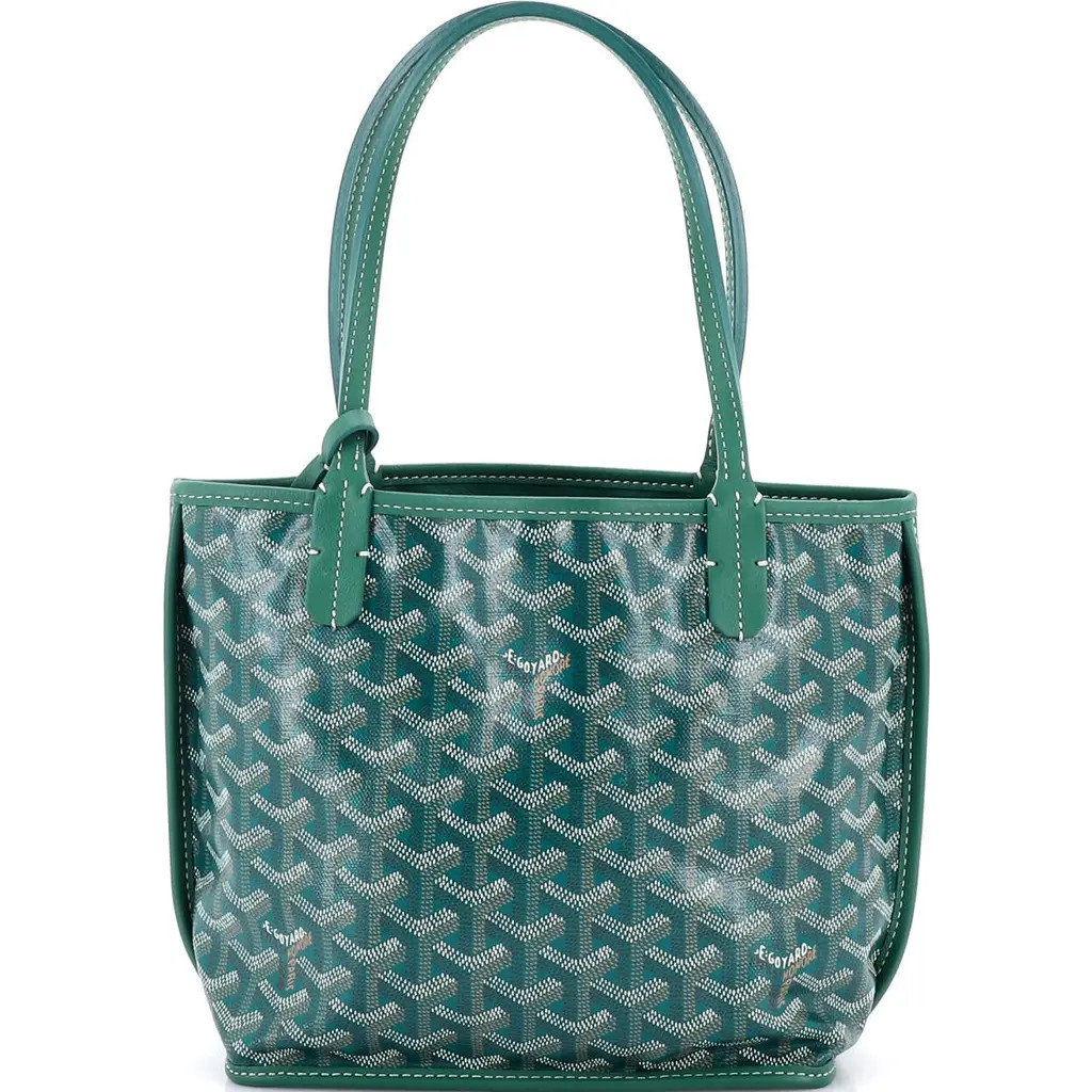 Pre-Owned Goyard Anjou Reversible Tote Coated Canvas Mini in Green at Nordstrom, Size X-Small | Nordstrom