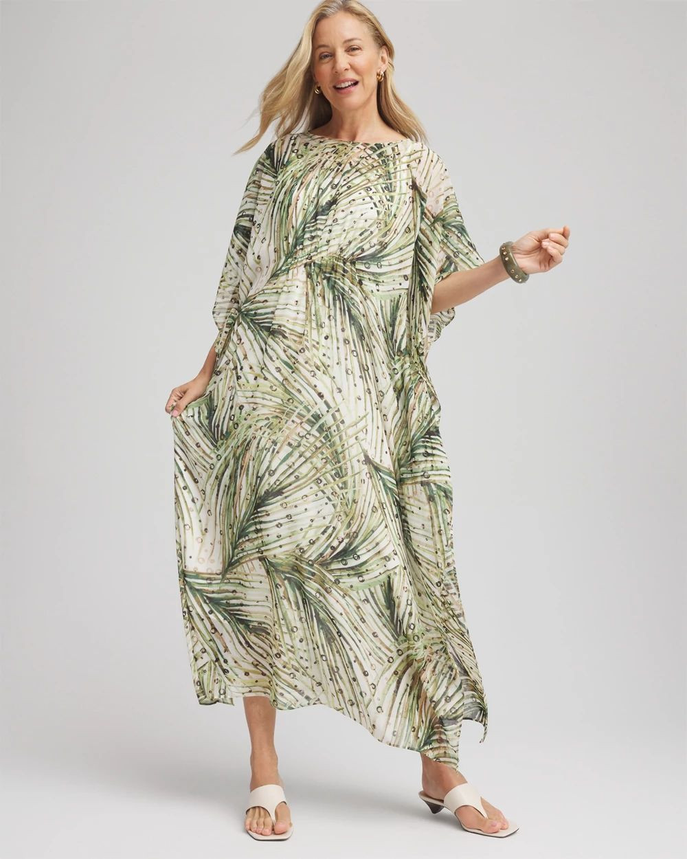 Crinkle-Chiffon Kaftan Dress | Chico's
