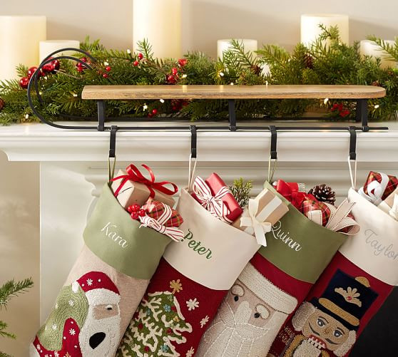 Mantle Sleigh Stocking Holder | Pottery Barn (US)