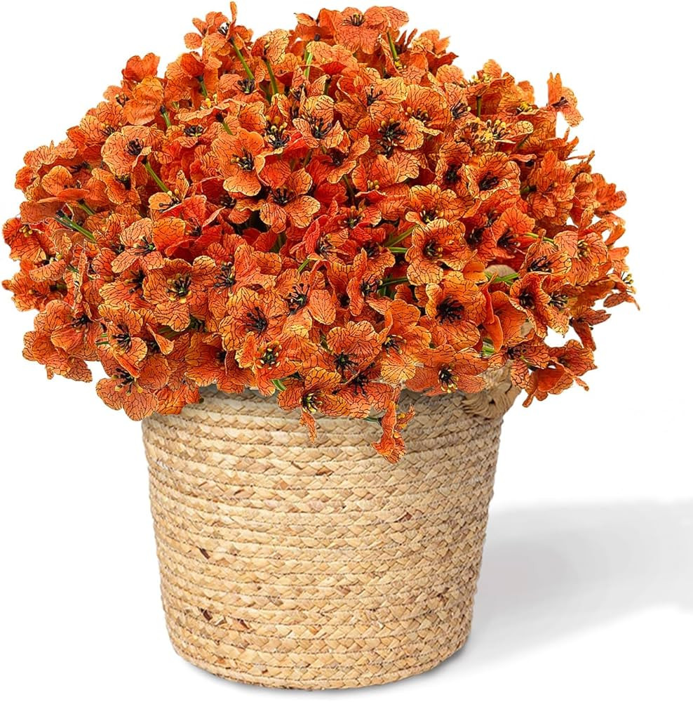 20 Bundles Outdoor Artificial Flowers, UV Resistant Fake Flower with Plastic Plants, Faux Silk Fl... | Amazon (US)