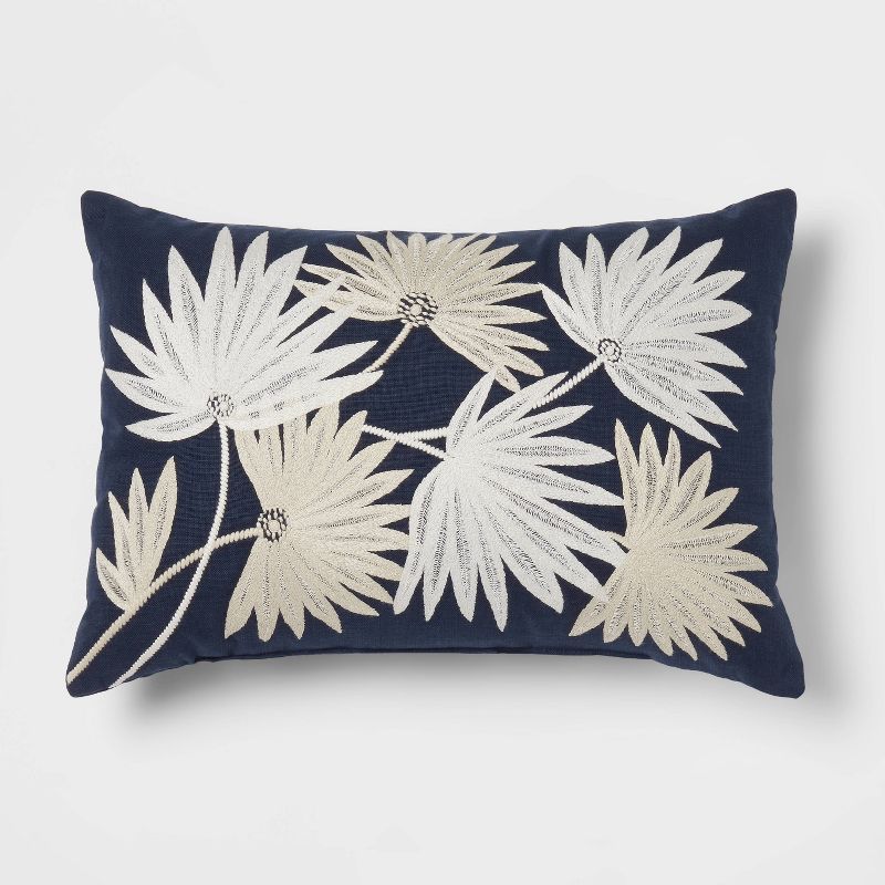 Embroidered Palm Throw Pillow Navy - Threshold™ | Target