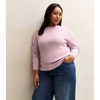 Women's Plus Size Lilac Crew Neck Jumper Curves New Look | New Look (UK)