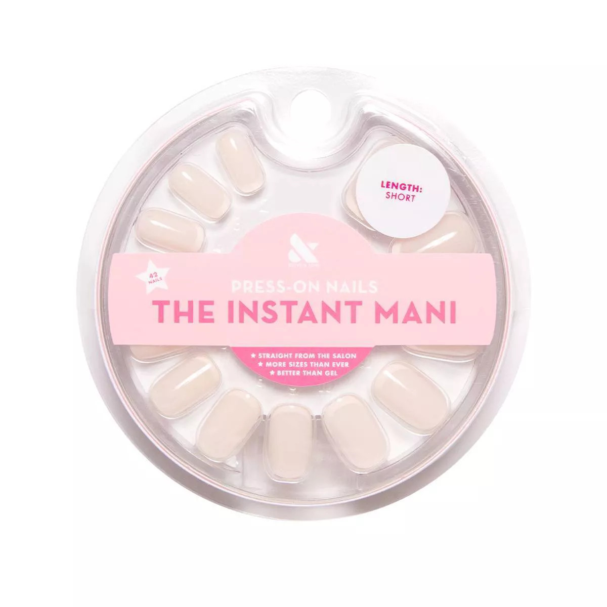 Olive & June Press-On Fake Nails - Short Squoval Classic French - 42ct | Target