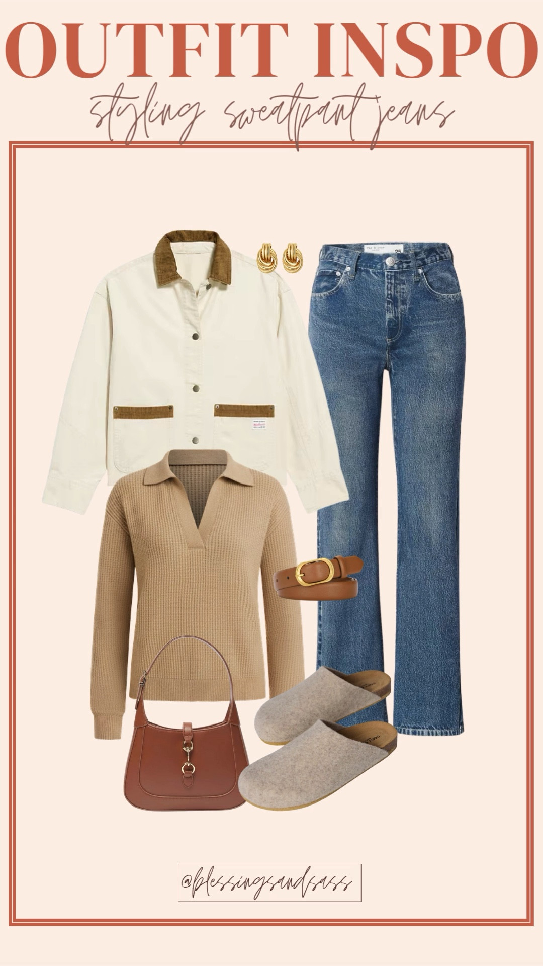 Outfit inspo! Styling sweatpant jeans! 

Women’s fashion, winter fashion, winter style, winter outfits, winter to spring fashion, winter to spring style, winter to spring outfits, spring fashion, spring style, spring outfits, fashion over 40, affordable fashion, rag and bone miramar terry shea relaxed straight jeans, barn jacket, collared sweater

#LTKootd #LTKSeasonal #LTKOver40