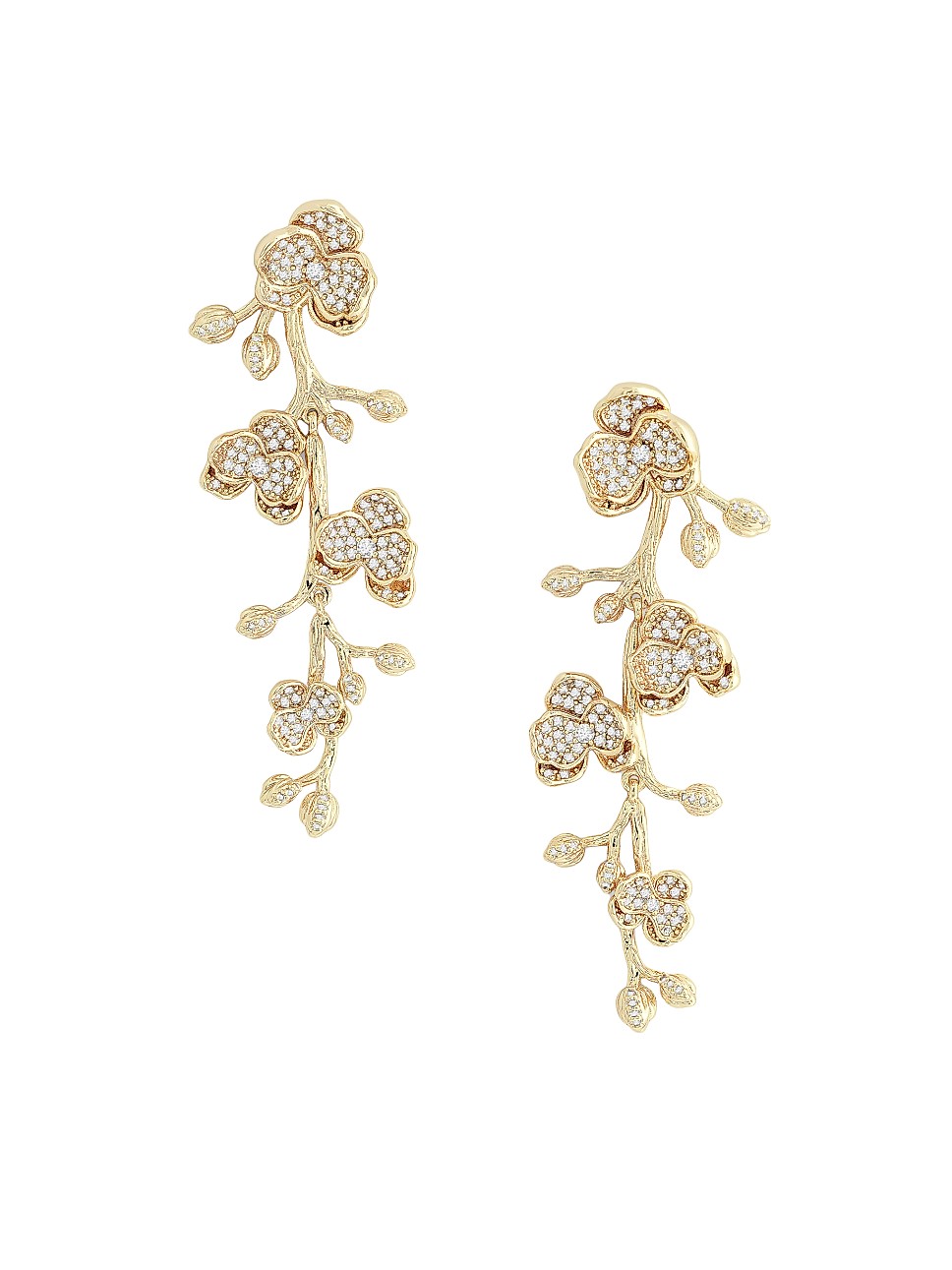 Orchid 18K Gold-Plated & Cubic Zirconia Drop Earrings | Saks Fifth Avenue