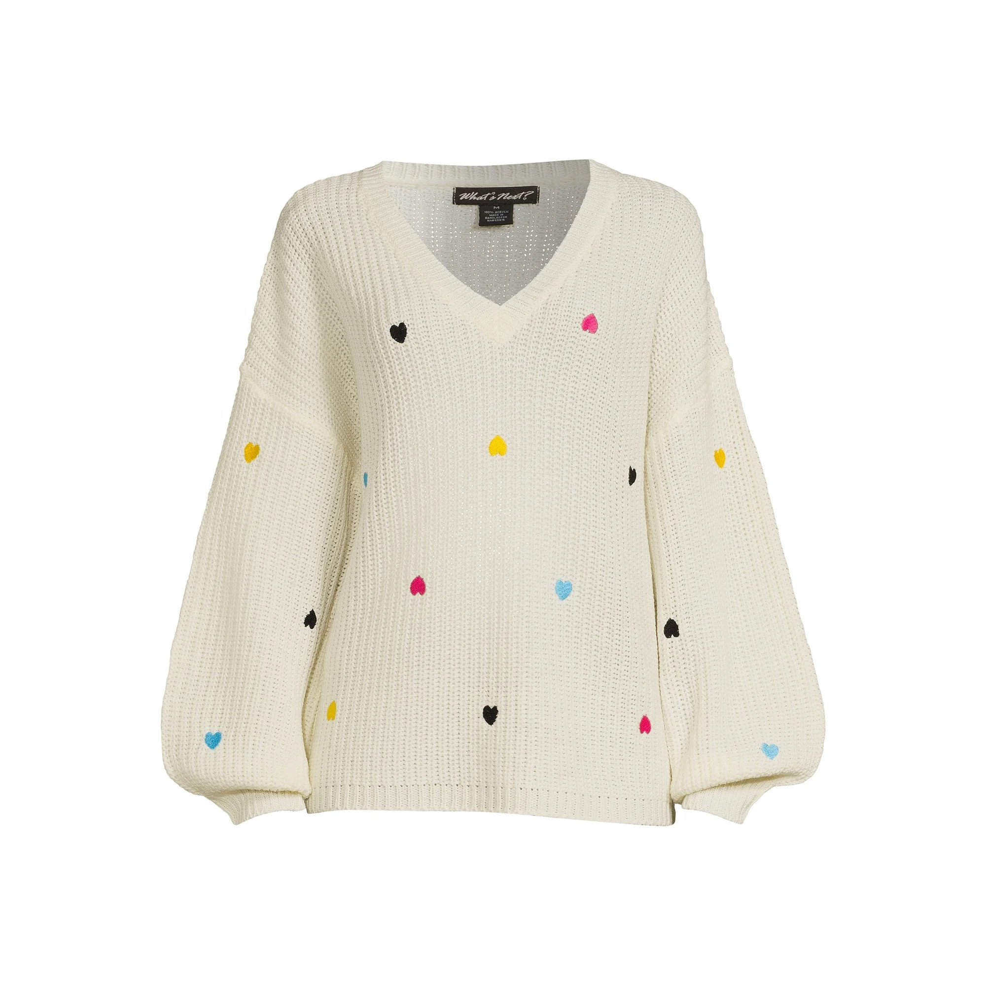 What's Next Women's V-Neck Multi Heart Embroidery | Walmart (US)