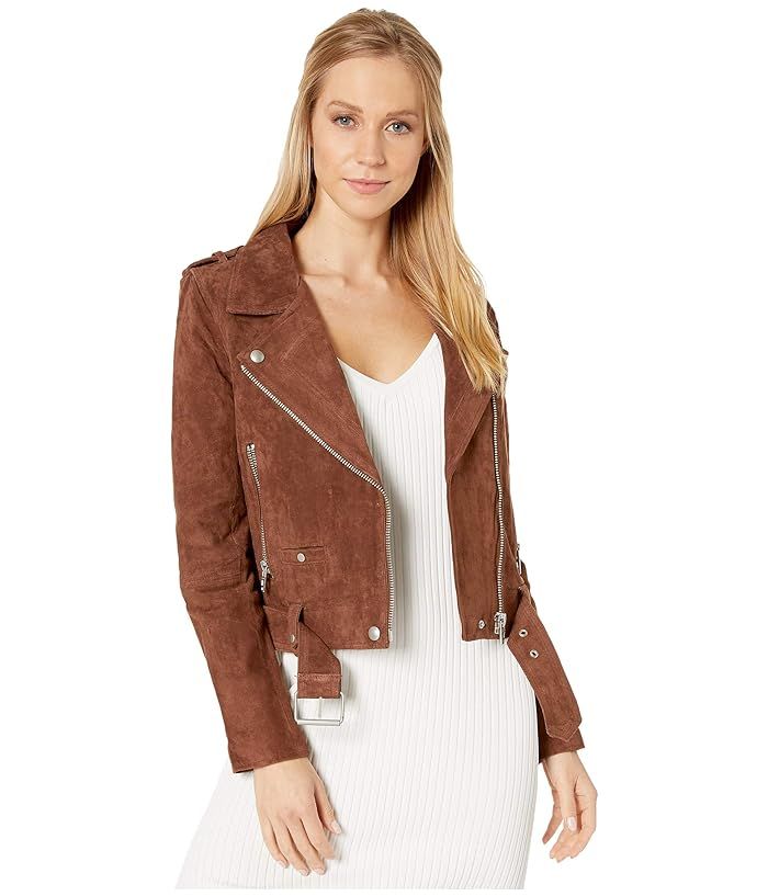 Blank NYC Suede Moto Jacket (Chocolate Truffle) Women's Coat | Zappos