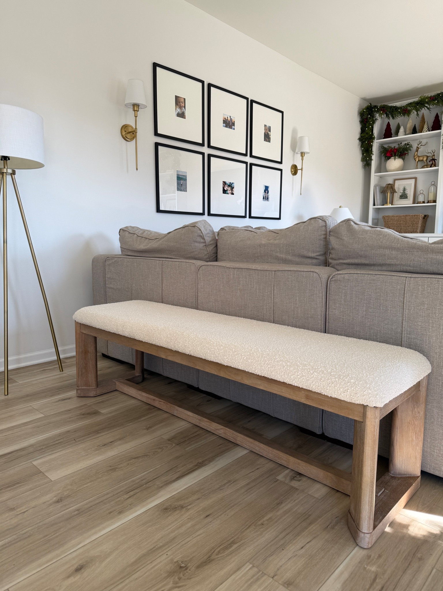 This Boucle bench is stunning! The quality is 👌. I sprayed it with a fabric protector (linked)