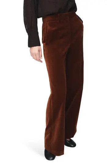 MANGO Velvet Straight Leg Pants in Burnt Orange at Nordstrom Rack, Size 6 | Nordstrom Rack