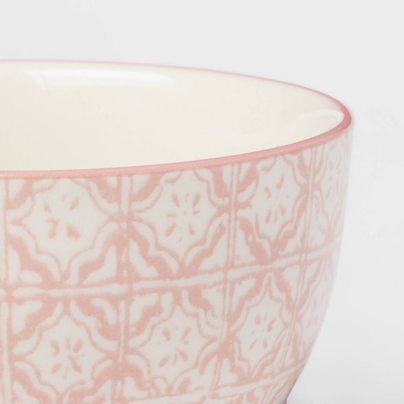 9oz 2pk Stoneware Floral Mini Bowls Pink - Threshold™ | Target