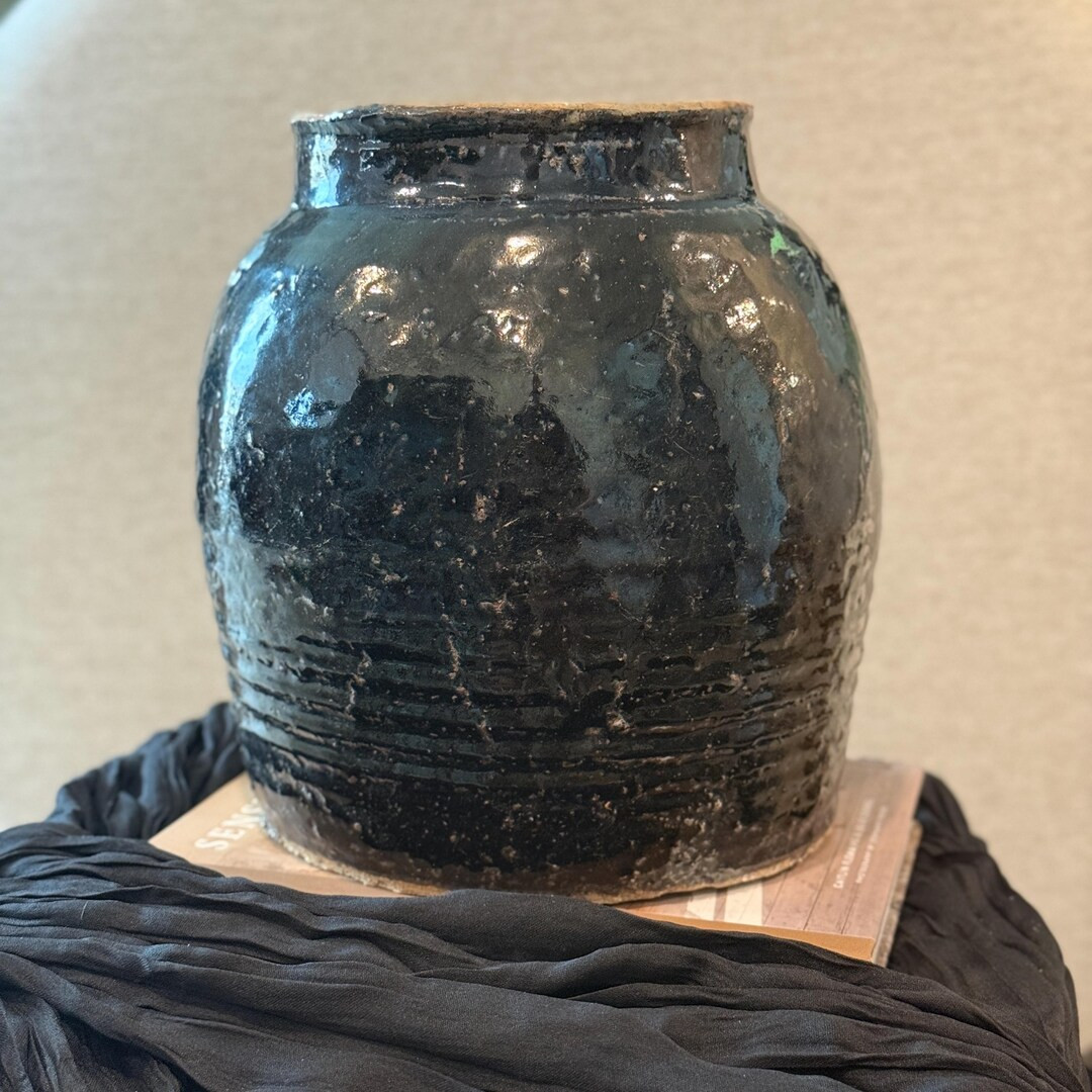 Chinese Black Glaze Vase - Etsy | Etsy (US)