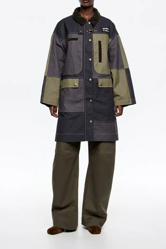 Bimba y Lola Multicolor Patchwork Midi Trench | Nordstrom | Nordstrom