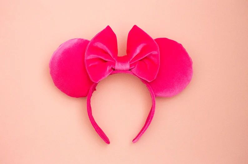 The Rabia Hot Pink Barbie Velvet Disney Ears | Etsy (US)